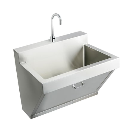 Elkay Stainless Steel 30 X 23 X 26 Wall Hung Single Bowl Surgeon Scrub Sink Kit EWSF13026SACC